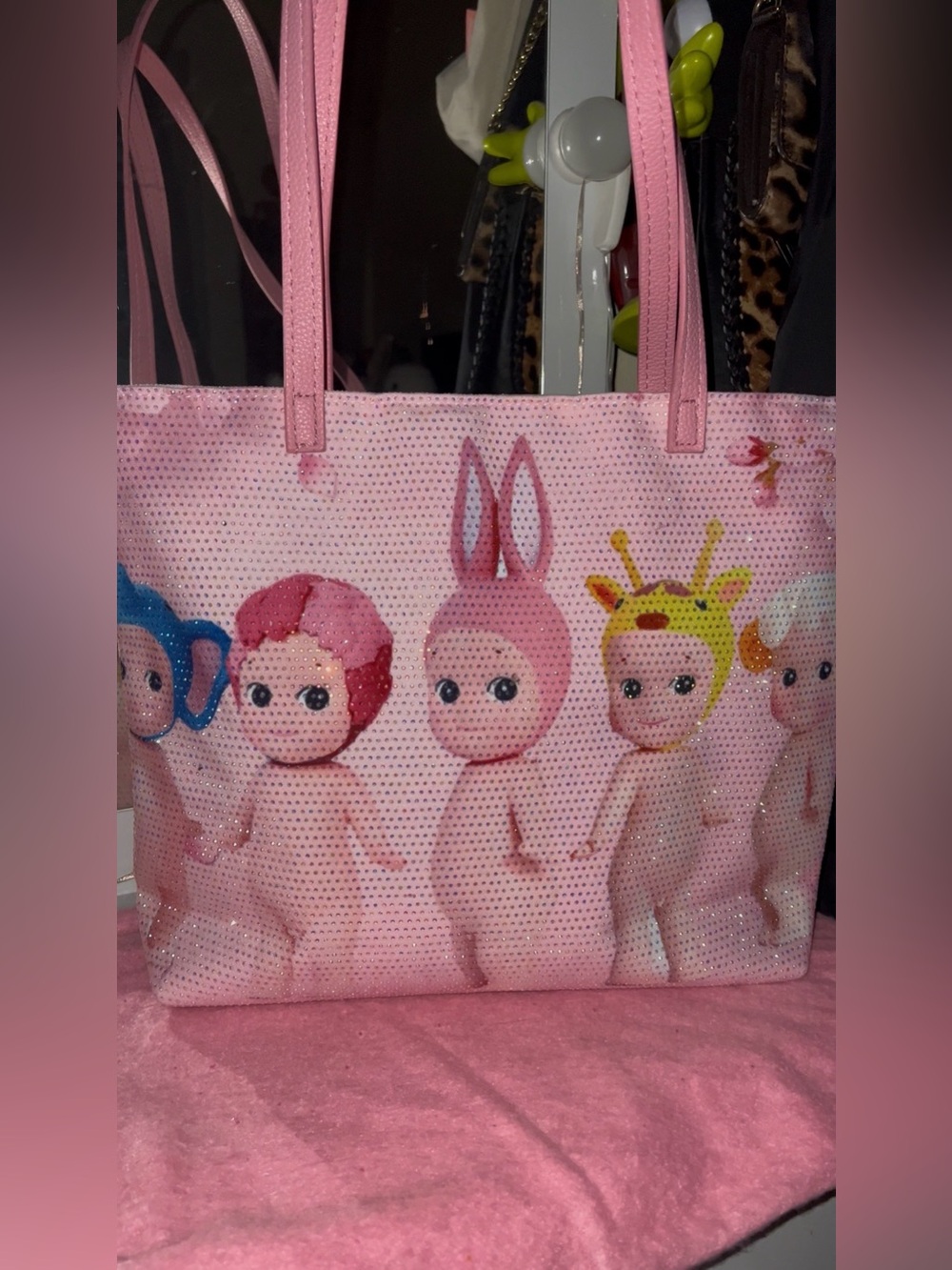 SONNY ANGEL RHINESTONE BLING TOTE BAG